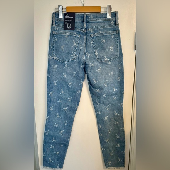 NWT Gap high Rise True Skinny Floral Print Ankle Jeans 27 / 4 - Picture 14 of 16